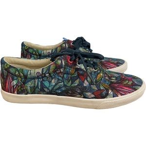 Bucket Feet Botanical Gardens floral lace up shoes 8